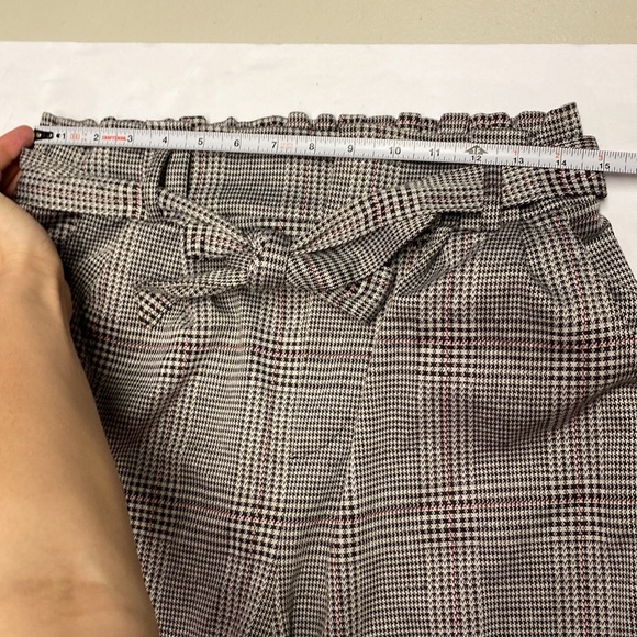 Love Tree Paperbag Pants Hounds Tooth High Waisted Large Ankle Trousers size L - Picture 10 of 12